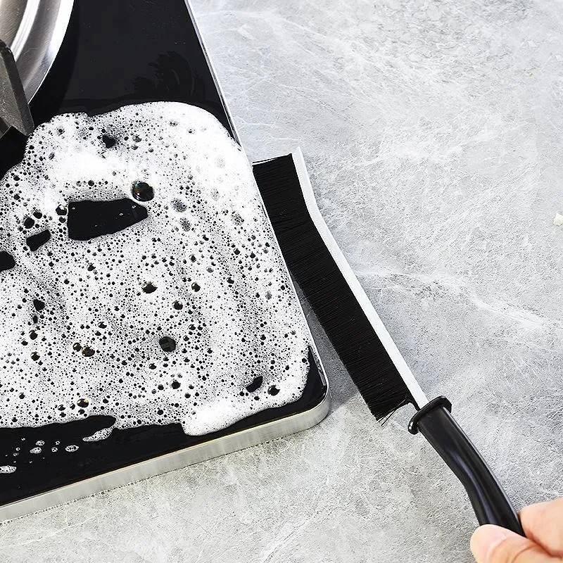 Telescopic Long-Handle Tile Grout Brush - Nylon Bristle Floor & Gap Cleaning Brush (PP + PET)