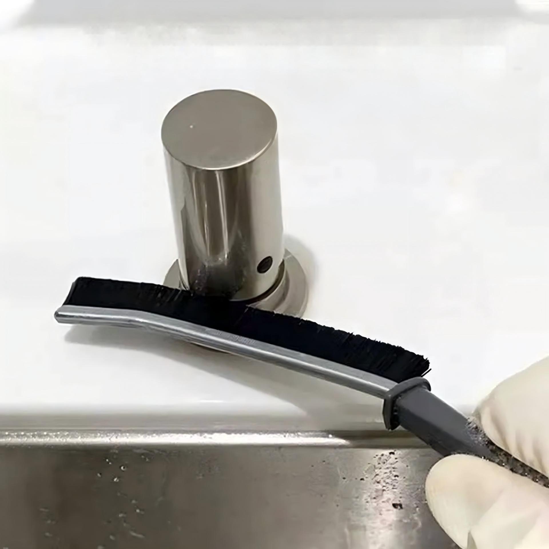 Telescopic Long-Handle Tile Grout Brush - Nylon Bristle Floor & Gap Cleaning Brush (PP + PET)