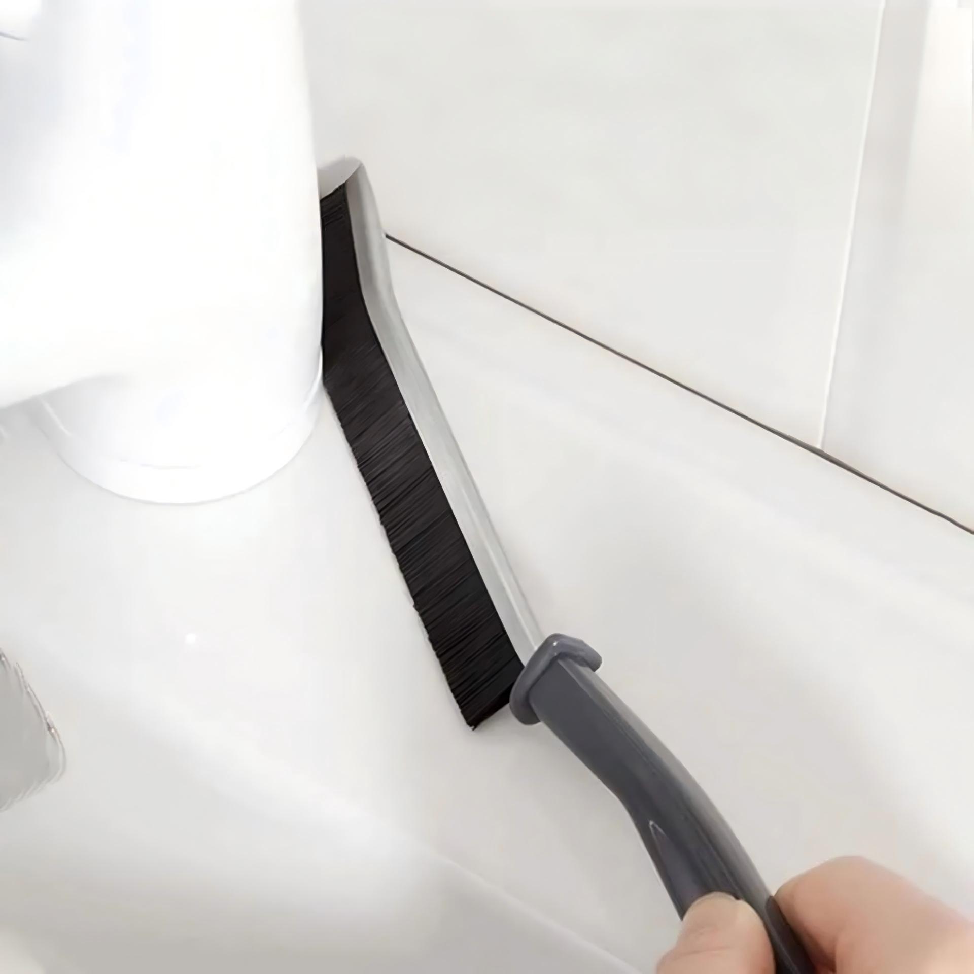 Telescopic Long-Handle Tile Grout Brush - Nylon Bristle Floor & Gap Cleaning Brush (PP + PET)