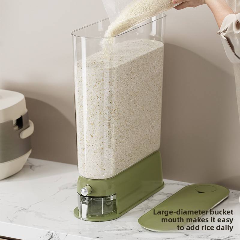 4-5 L Airtight Rice Storage Container - Insect-Proof & Moisture-Proof Sealed Grain Bin with Flip-Top Lid