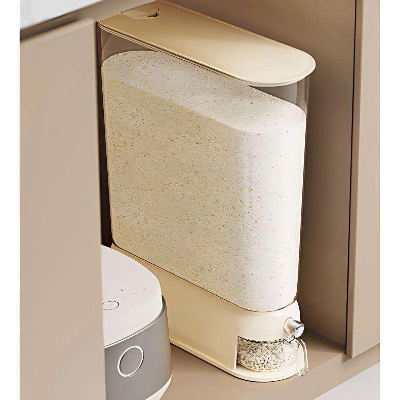 4-5 L Airtight Rice Storage Container - Insect-Proof & Moisture-Proof Sealed Grain Bin with Flip-Top Lid