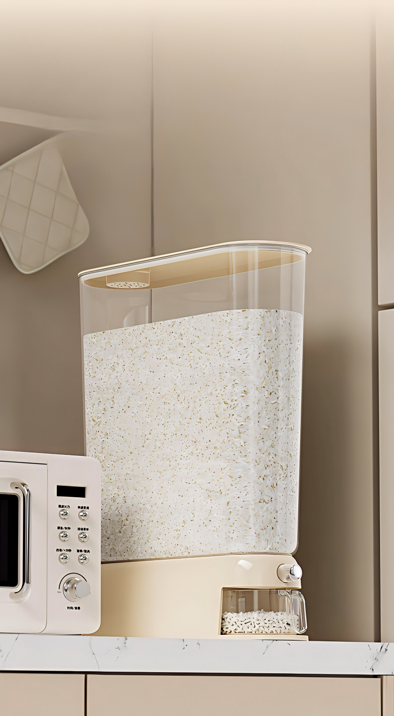 4-5 L Airtight Rice Storage Container - Insect-Proof & Moisture-Proof Sealed Grain Bin with Flip-Top Lid