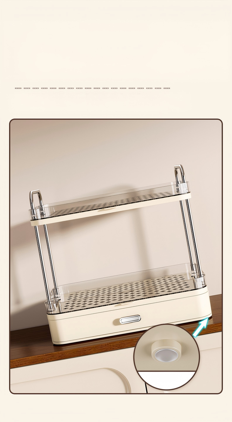 2-Tier Cup Holder Rack with Drainage - Transparent Freestanding Mug & Cup Organizer