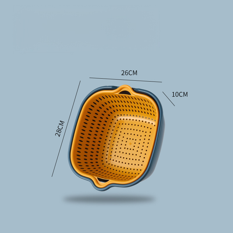 PP Kitchen Drain Basket - Multi-Purpose Vegetable & Fruit Washing Colander with Stable Base