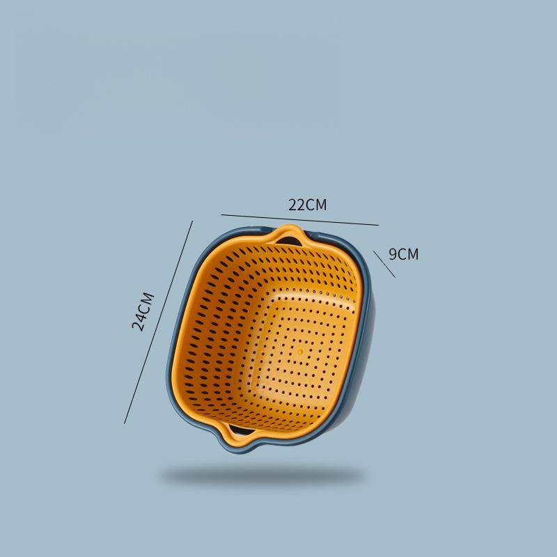 PP Kitchen Drain Basket - Multi-Purpose Vegetable & Fruit Washing Colander with Stable Base