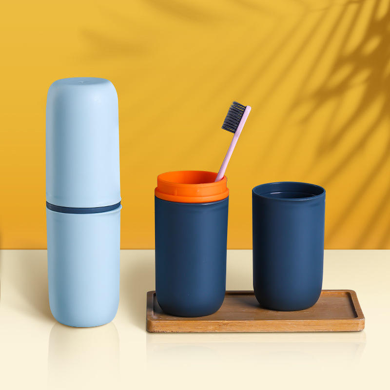 Portable Travel Toothbrush & Toothpaste Cup Set - Leak-Proof PP Rinsing Cup for Students & Travel