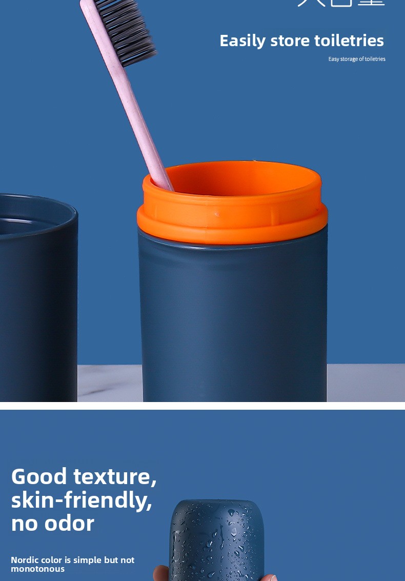Portable Travel Toothbrush & Toothpaste Cup Set - Leak-Proof PP Rinsing Cup for Students & Travel