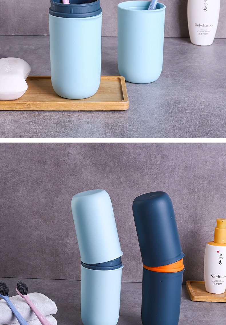 Portable Travel Toothbrush & Toothpaste Cup Set - Leak-Proof PP Rinsing Cup for Students & Travel