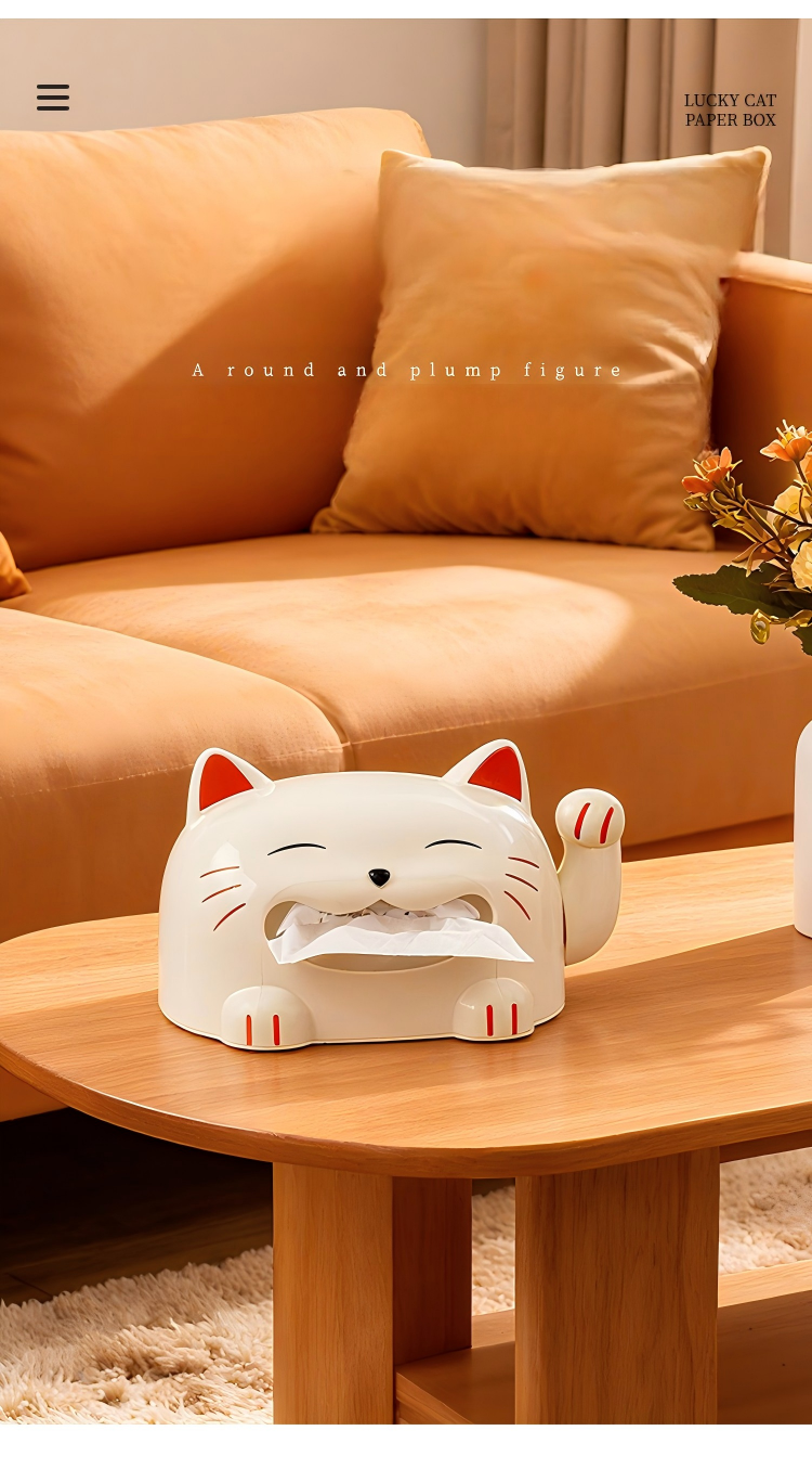 Cat-Shaped Tissue Box - Durable PP Tissue Holder for Home & Office (Yellow or White)