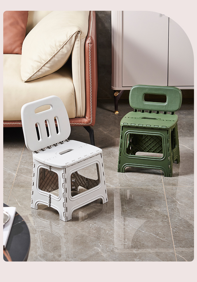 Folding Chair with Backrest - No-Assembly Portable Chair for Garden, Dorm & Outdoor