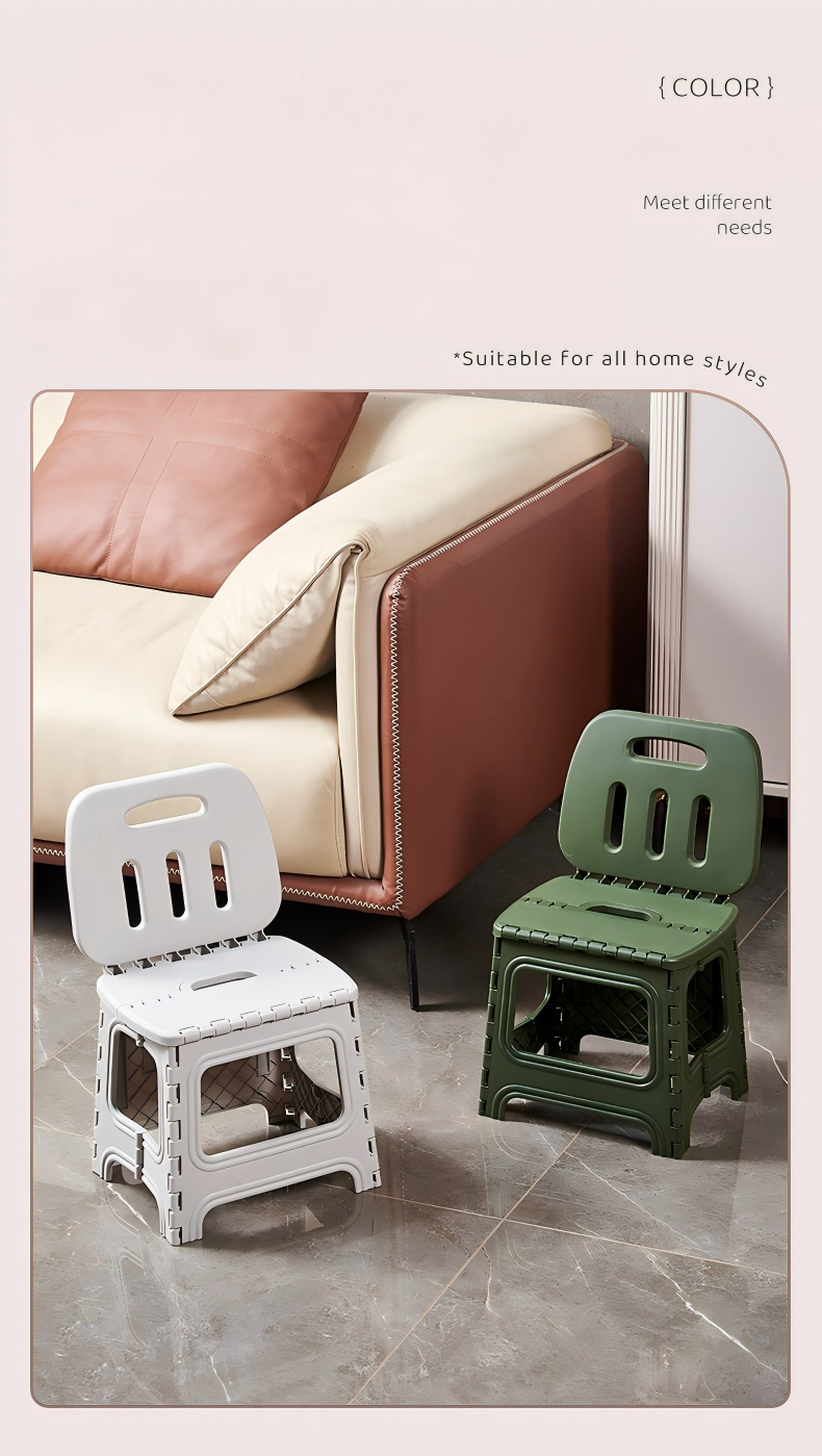 Folding Chair with Backrest - No-Assembly Portable Chair for Garden, Dorm & Outdoor