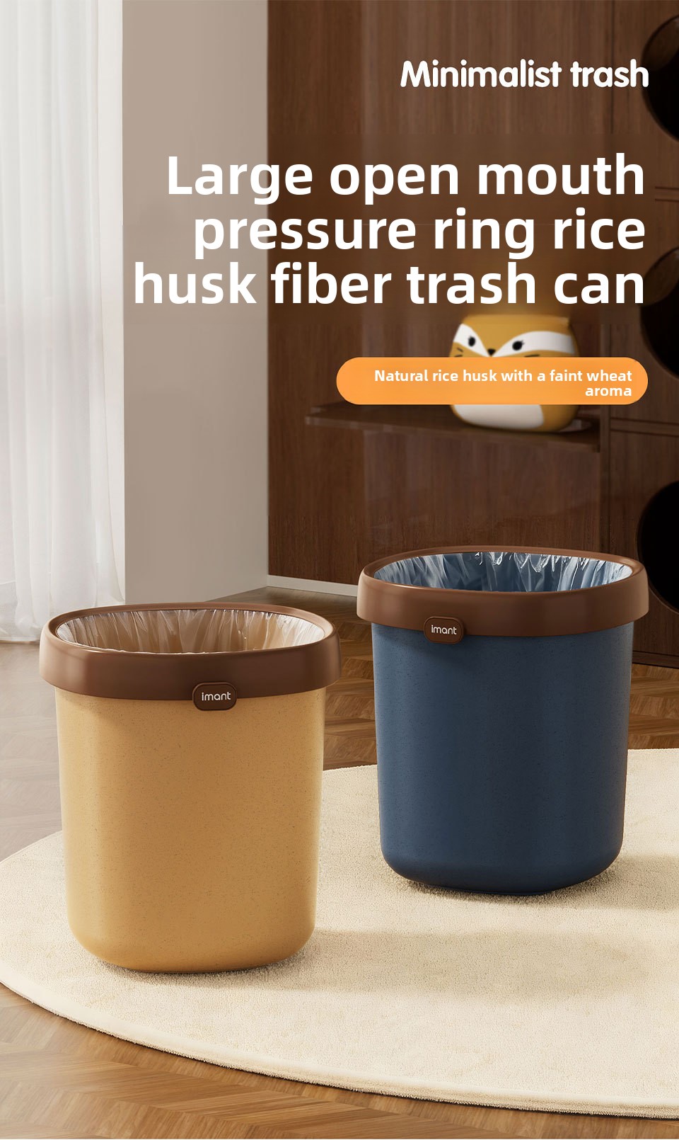 Open-Top Cylindrical Waste Bin - 10 L Plastic Household Trash Bucket for Bathroom, Kitchen & Bedroom