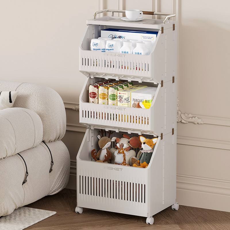2-Tier Foldable Laundry Basket - Large Standing PP+ABS Hamper for Bathroom & Bedroom