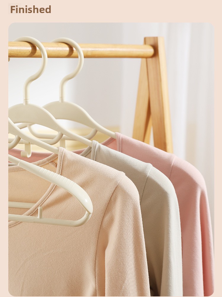 Stackable Non-Slip Plastic Hangers (5-Pack) - Ergonomic Seamless Clothes Hangers for Wardrobes