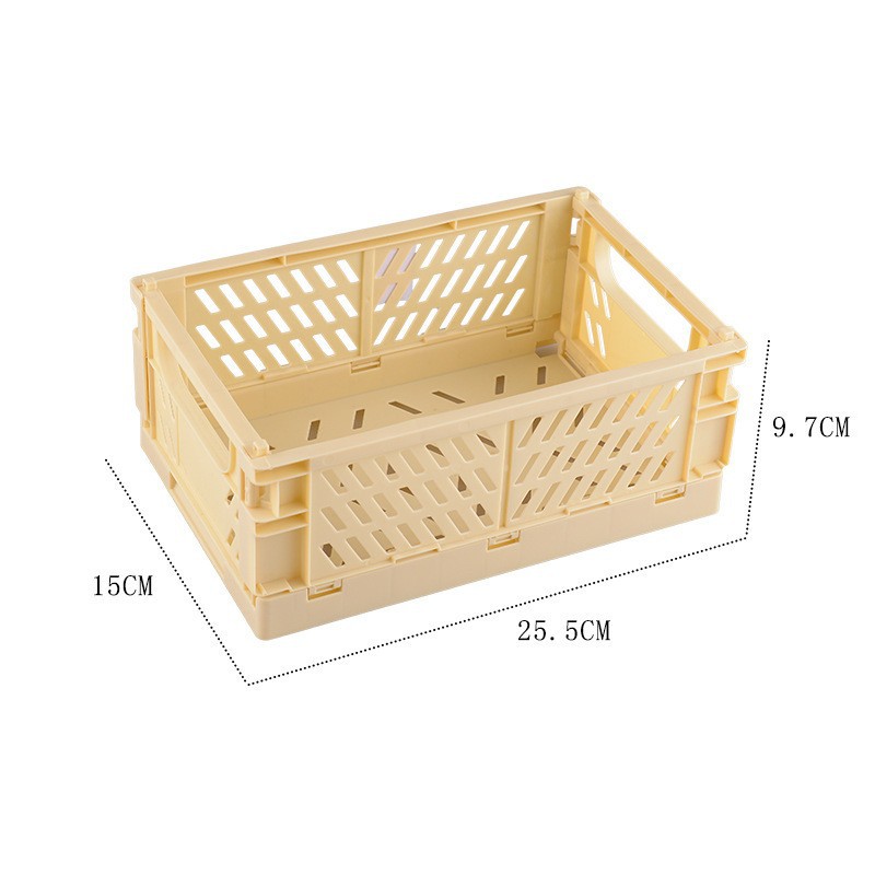 Large Foldable Storage Box - Japanese Multi-Purpose Translucent Organizer (24.8 x 16.5 x 9.7 cm)
