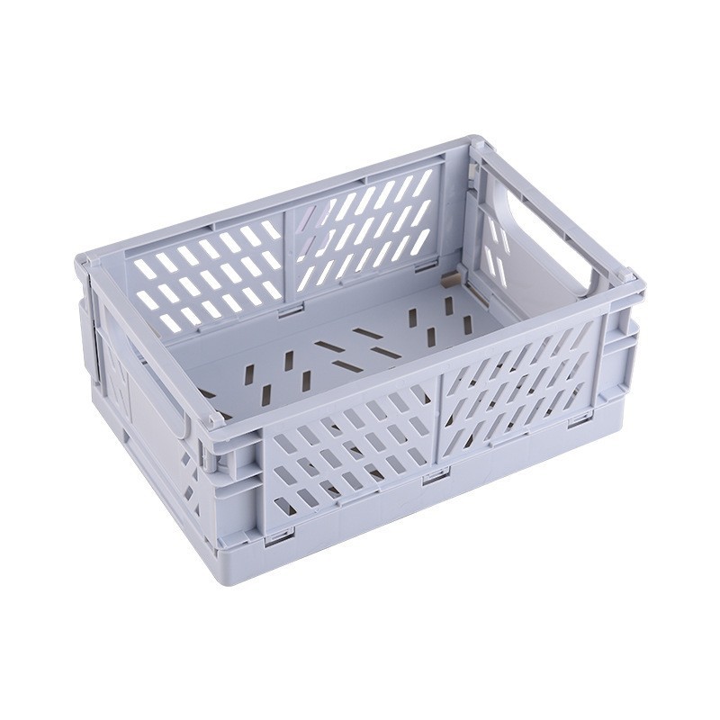 Large Foldable Storage Box - Japanese Multi-Purpose Translucent Organizer (24.8 x 16.5 x 9.7 cm)