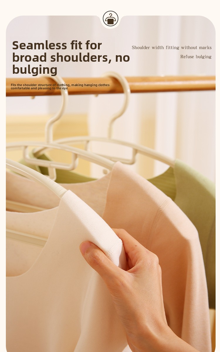 5-Pack ABS Wide-Shoulder Non-Slip Hangers - Stackable Portable Clothes Hangers