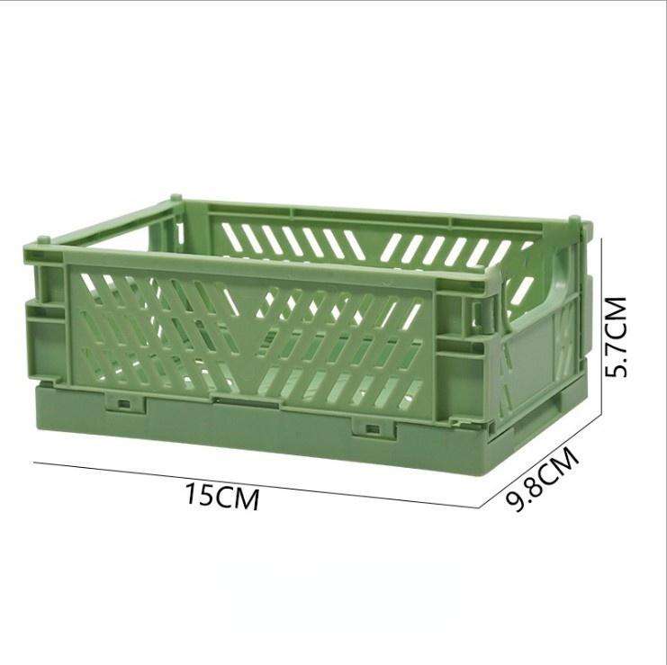 Small Foldable Storage Box - Stackable PP Organizer for Toys, Books & Wardrobes (15 x 9.8 x 5.7 cm)