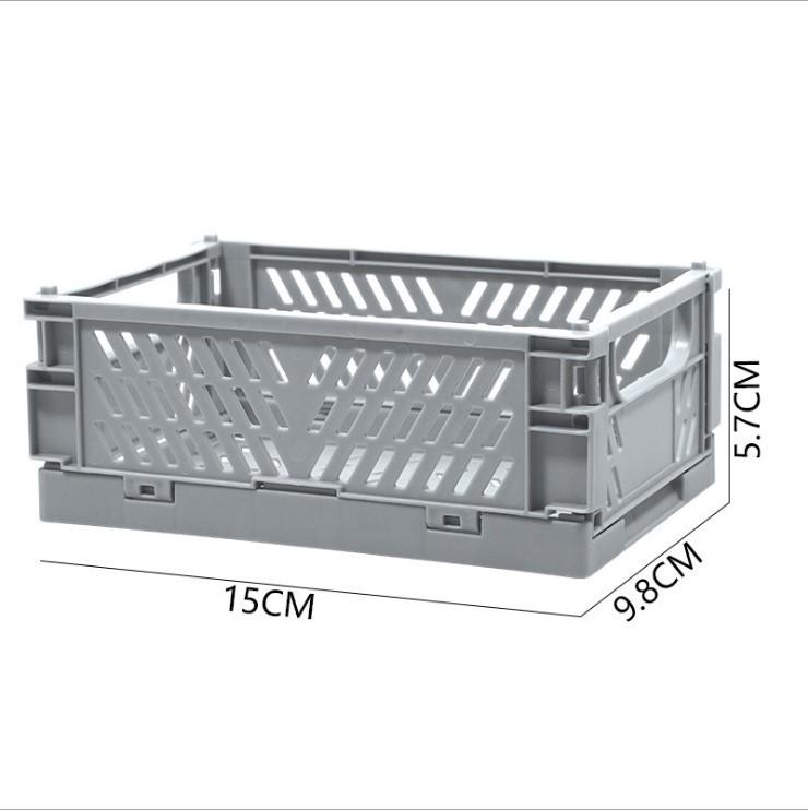 Small Foldable Storage Box - Stackable PP Organizer for Toys, Books & Wardrobes (15 x 9.8 x 5.7 cm)