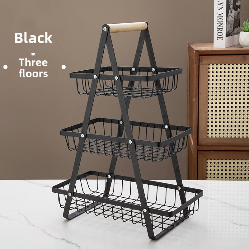 2-Tier Foldable Iron Dish Rack - Portable Standing Kitchen Plate & Bowl Drying Rack