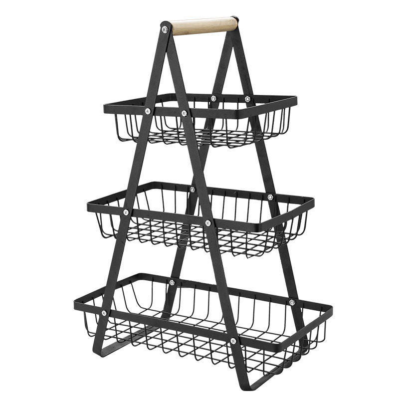 2-Tier Foldable Iron Dish Rack - Portable Standing Kitchen Plate & Bowl Drying Rack