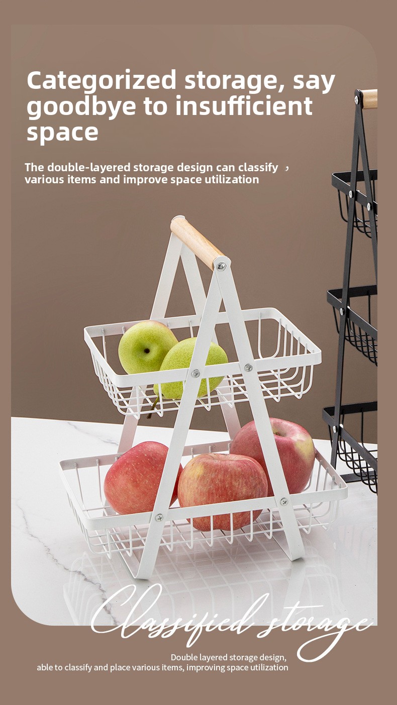 2-Tier Foldable Iron Dish Rack - Portable Standing Kitchen Plate & Bowl Drying Rack