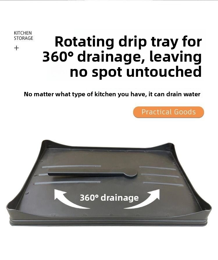 2-Tier Foldable Carbon Steel Dish Drying Rack - Detachable Standing Kitchen Organizer