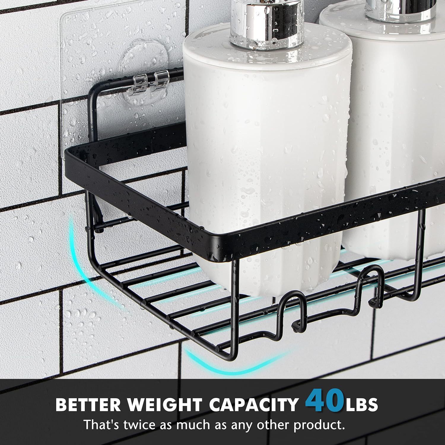 No-Drill Wall-Mounted Bathroom Rack - Rectangular Metal Shelf with Guardrail