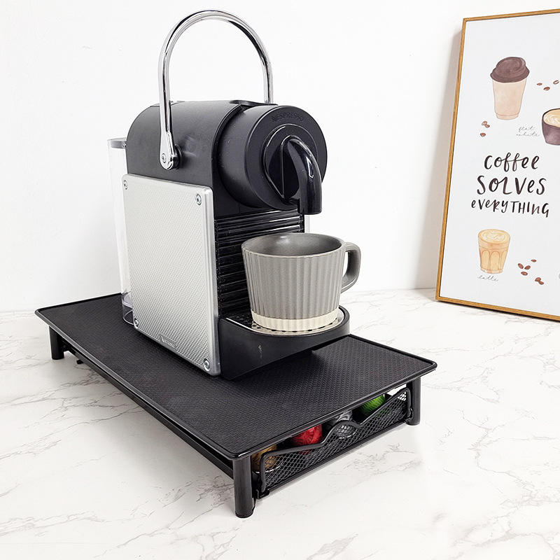 Iron Coffee Capsule Storage Box with Drawer - Standing Rack for 40 Nespresso Capsules