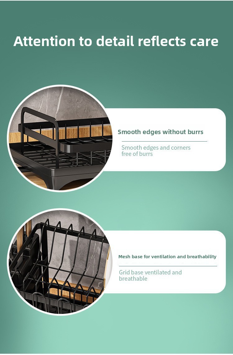 Foldable Carbon Steel Dish Rack - Modern Standing Kitchen Plate & Bowl Organizer