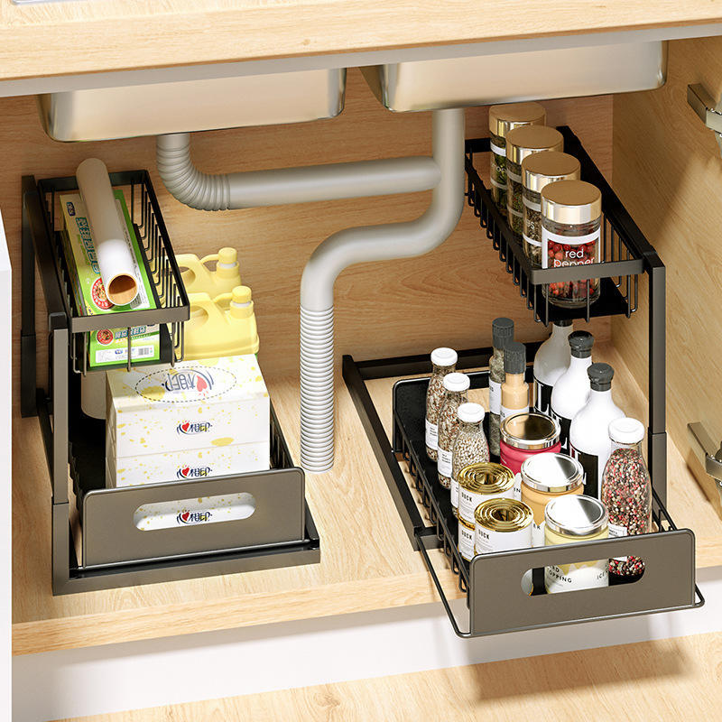 Foldable L-Shaped Kitchen Spice Rack - No-Drill Metal Seasoning Organizer
