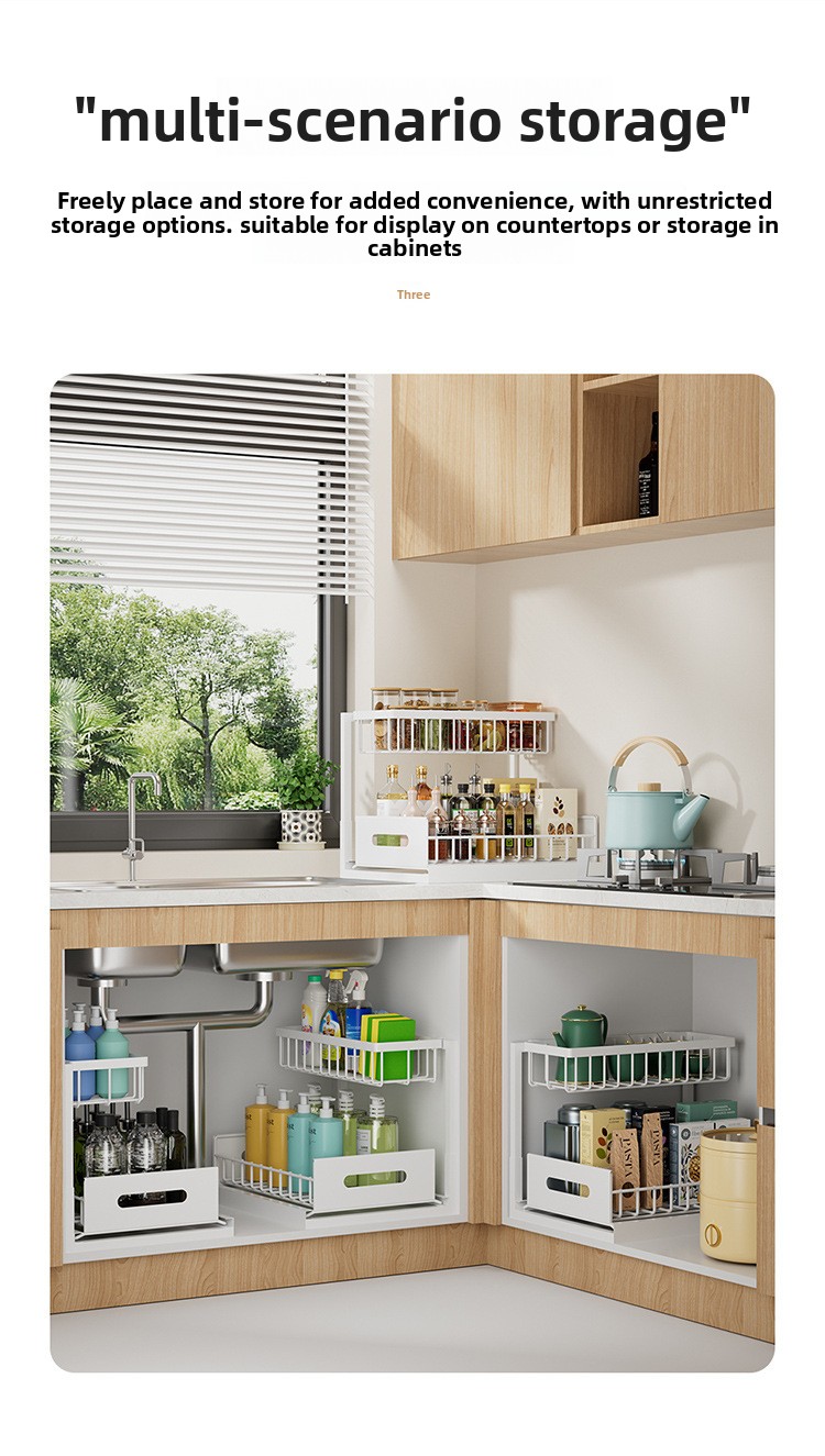 Foldable L-Shaped Kitchen Spice Rack - No-Drill Metal Seasoning Organizer