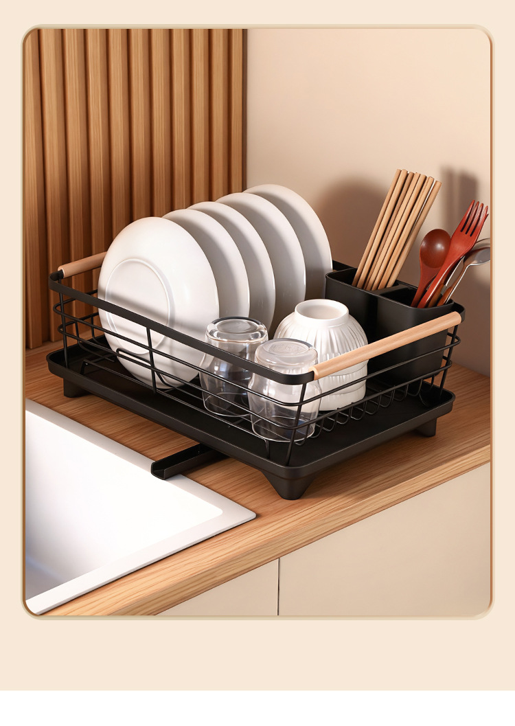 Movable 2-Tier Metal Kitchen Floor Drain Rack - Multi-Purpose Dish Organizer