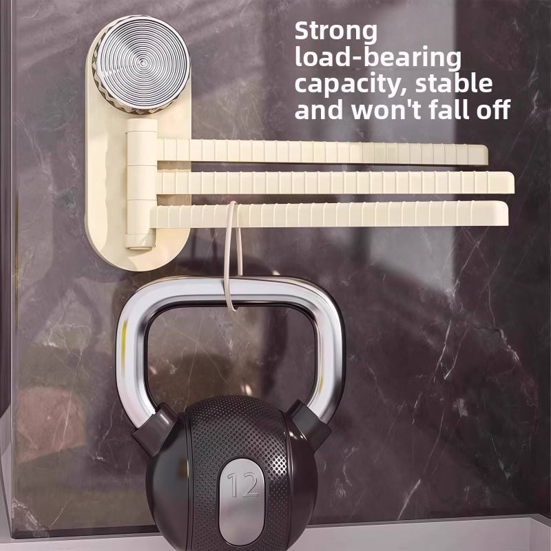 3-Tier Suction Rotating Towel Rack - No-Drill Foldable Bathroom Towel Holder