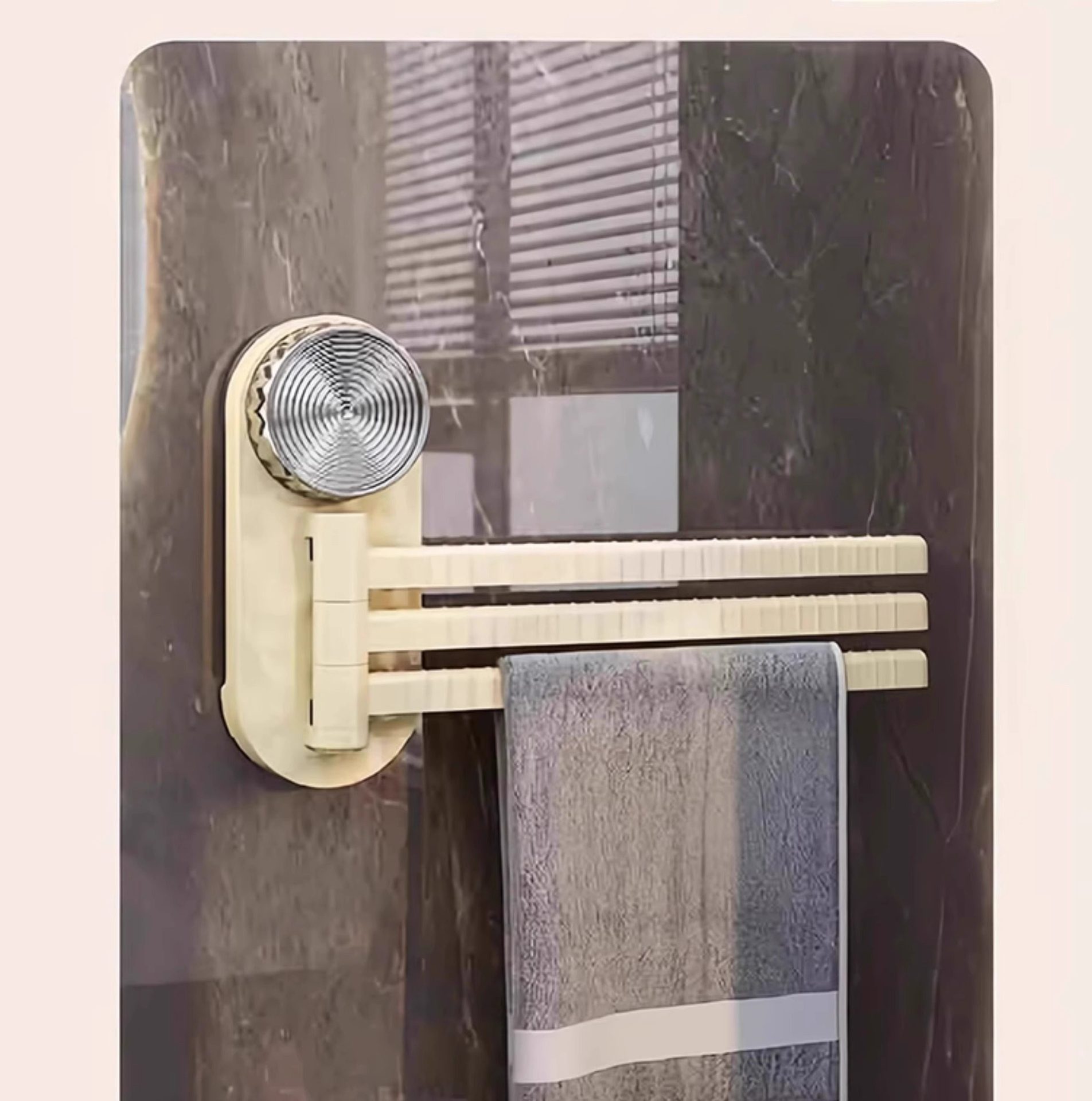 3-Tier Suction Rotating Towel Rack - No-Drill Foldable Bathroom Towel Holder