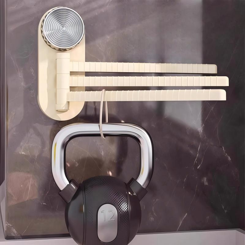 3-Tier Suction Rotating Towel Rack - No-Drill Foldable Bathroom Towel Holder