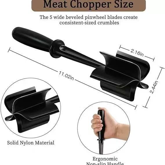 Multifunction Handheld Meat Chopper - PP Grinder & Mixing Spatula for Kitchen
