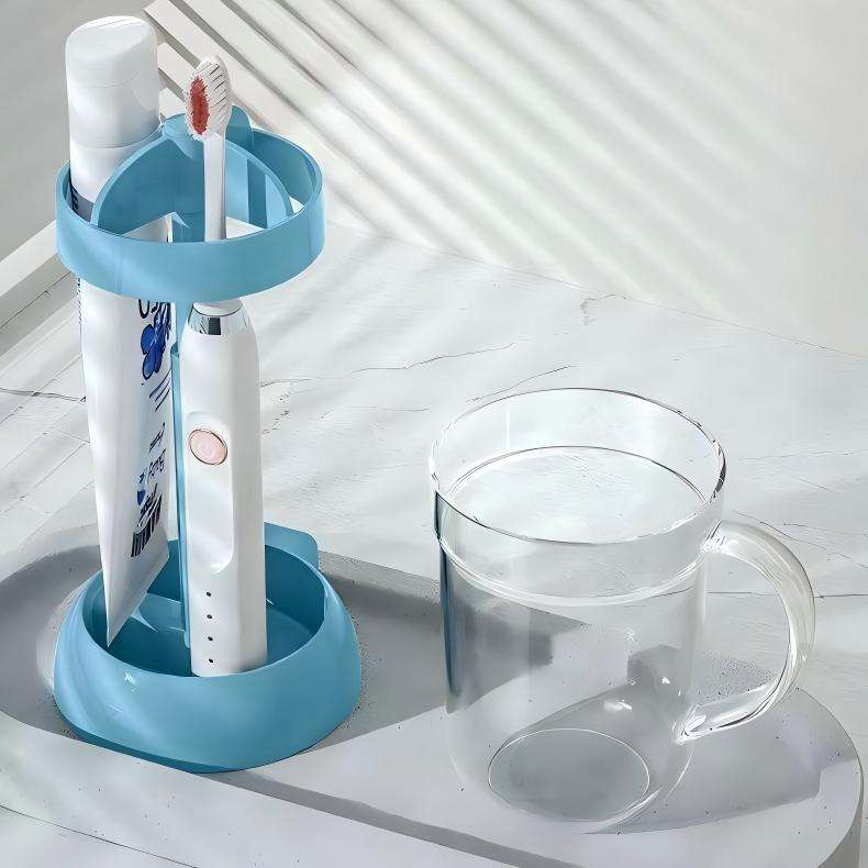 Electric Toothbrush Holder Set with Rinsing Cup - No-Drill Organizer for Kids & Students