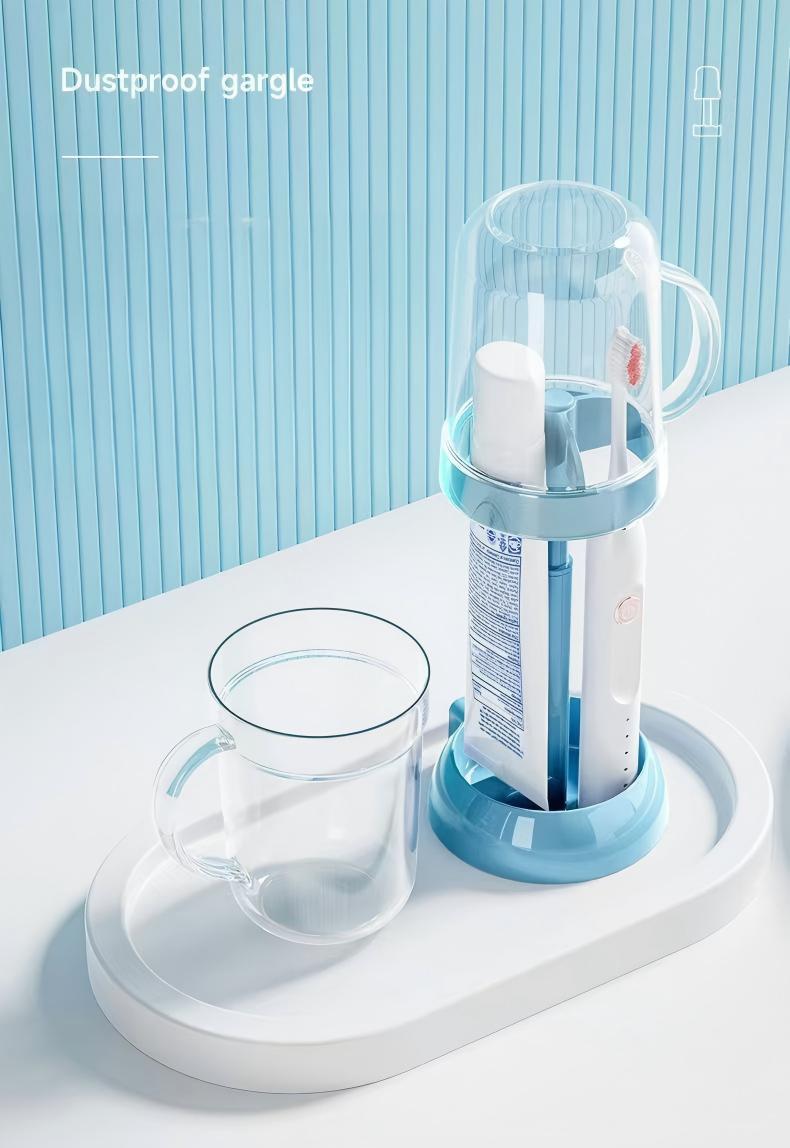 Electric Toothbrush Holder Set with Rinsing Cup - No-Drill Organizer for Kids & Students