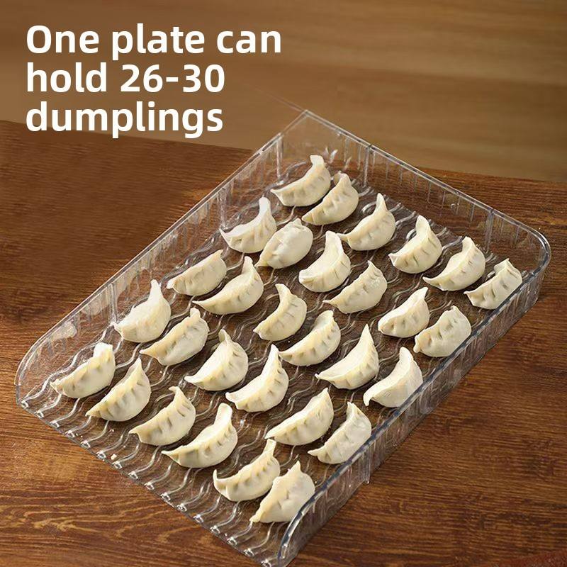 Food-Grade PET Dumpling Storage Box - Thickened Stackable Fridge Tray with Rim