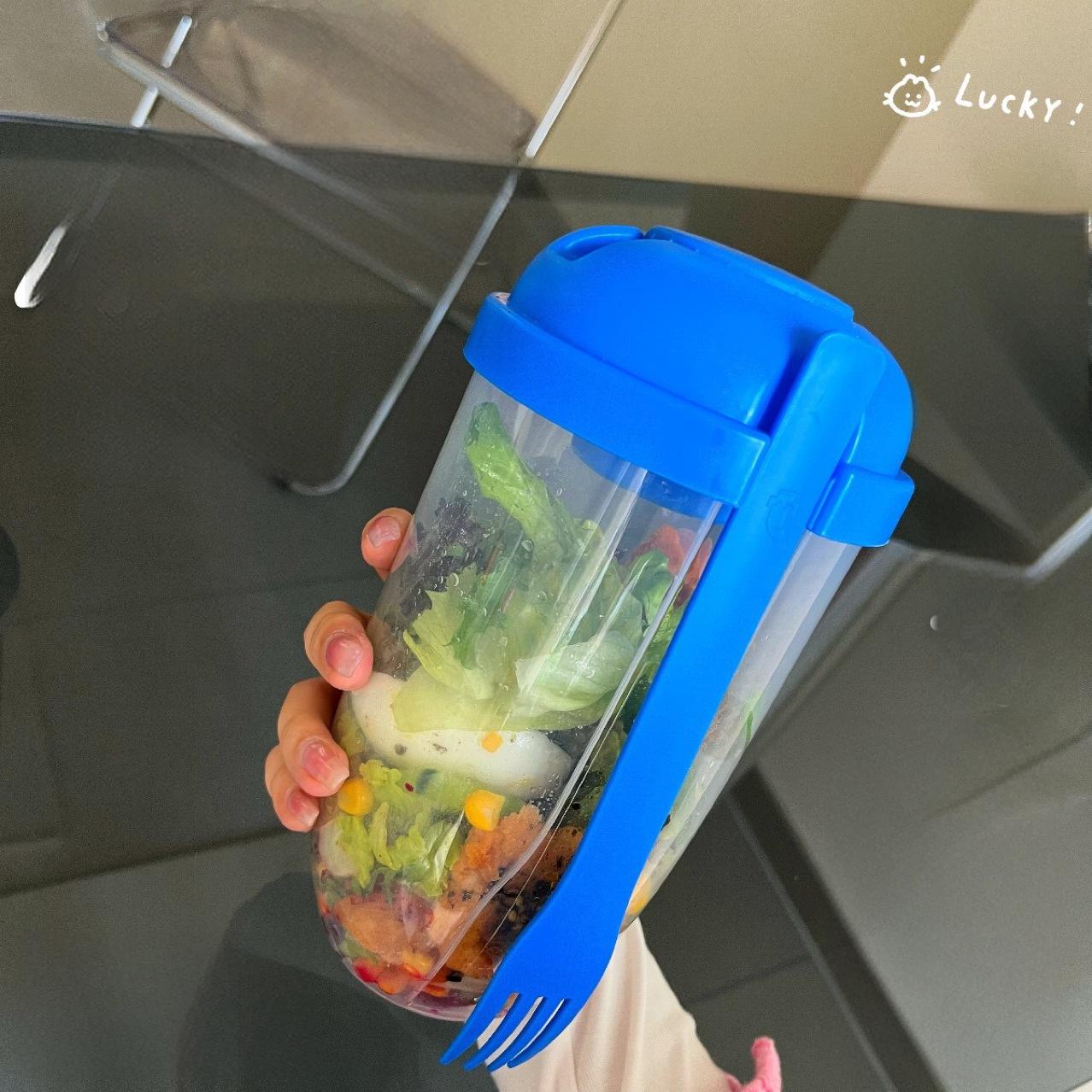Portable PP Salad Cup with Lid - Leak-Proof Insulated Food Container for Picnic & Camping