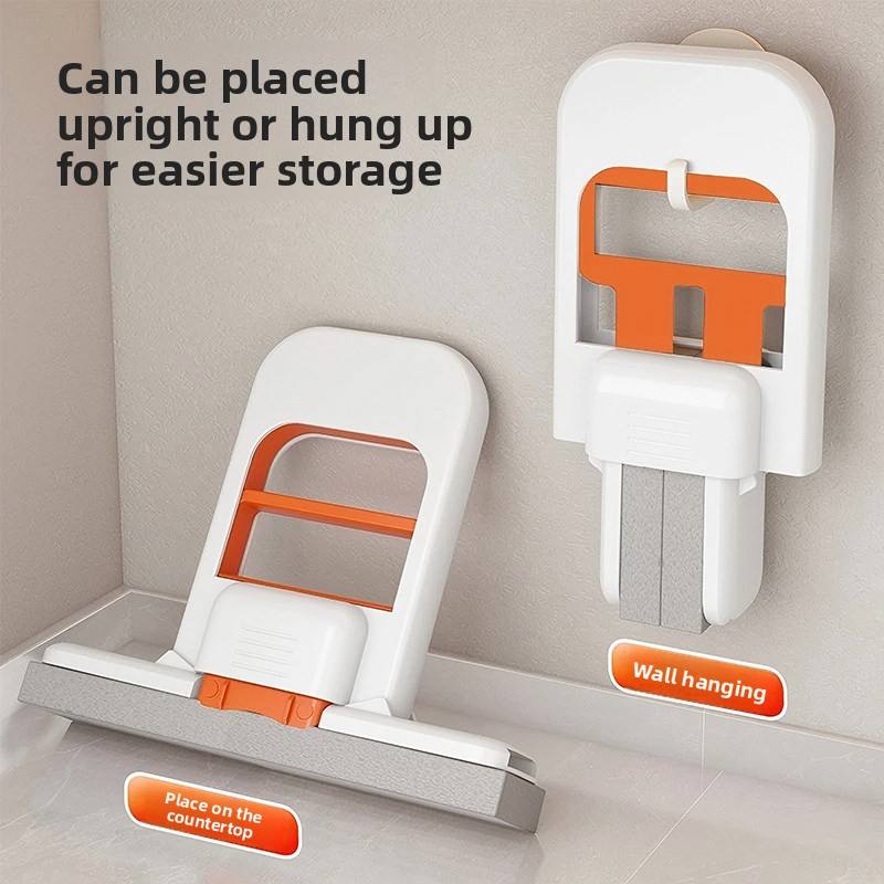 Hands-Free Mini Sponge Mop - Foldable Absorbent Cleaning Mop for Desk & Bathroom