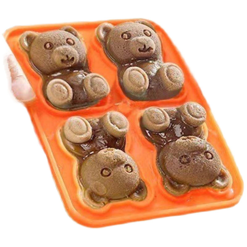Bear-Shaped Silicone Ice Cube Tray - Food-Grade Easy-Release Mold for Popsicles