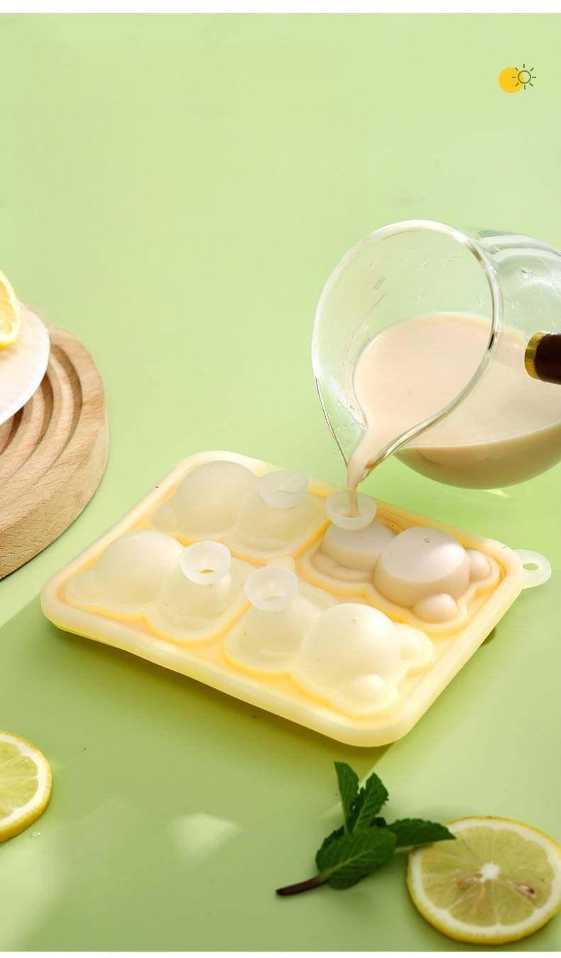 Bear-Shaped Silicone Ice Cube Tray - Food-Grade Easy-Release Mold for Popsicles