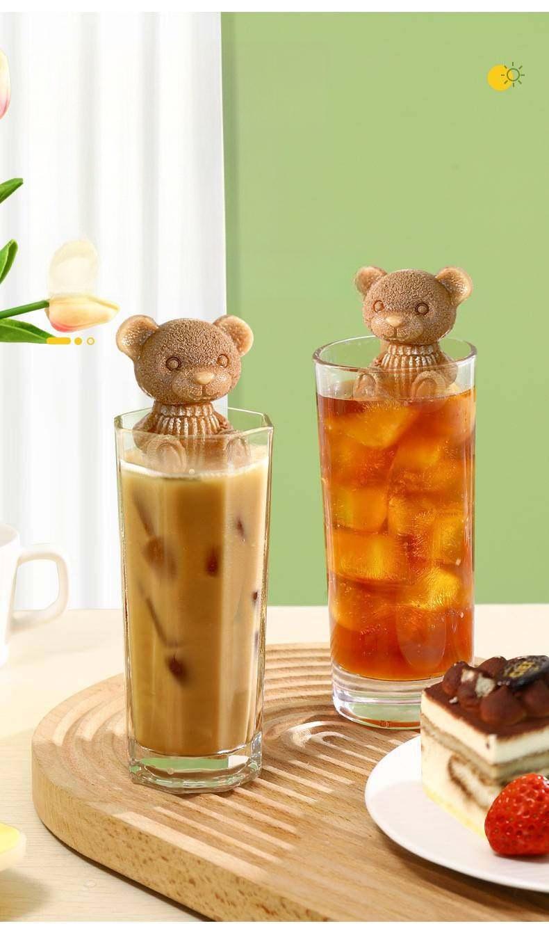 Bear-Shaped Silicone Ice Cube Tray - Food-Grade Easy-Release Mold for Popsicles