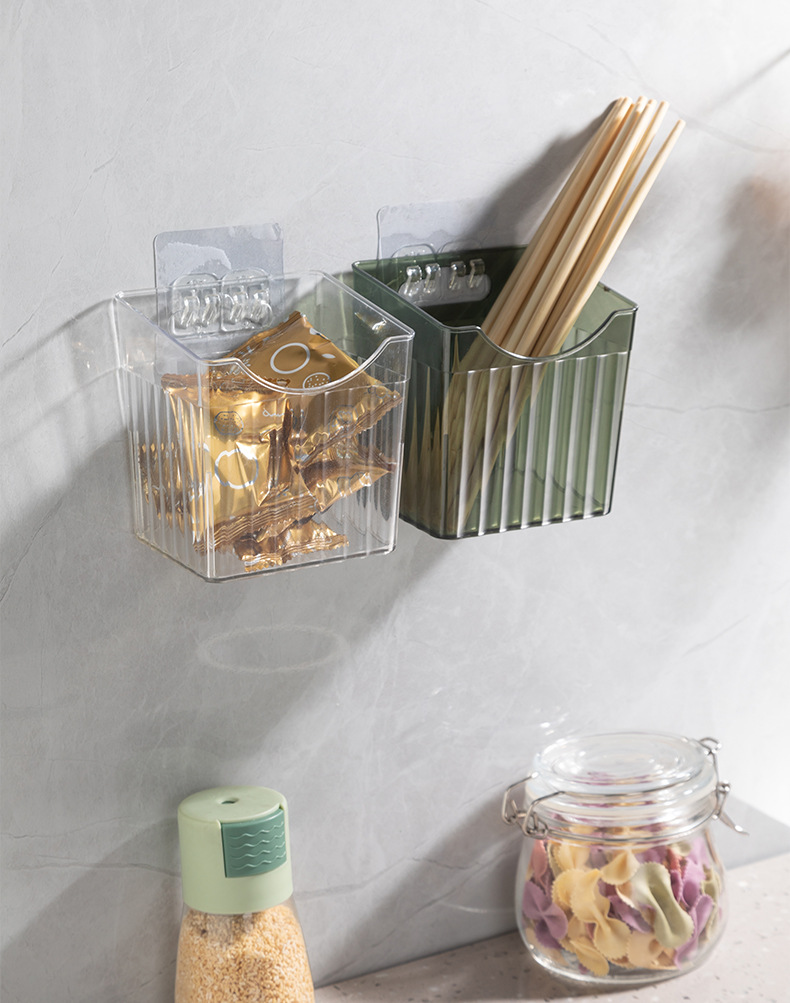 Wall-Mounted Hanging Storage Basket - PP Space-Saving Kitchen Organizer
