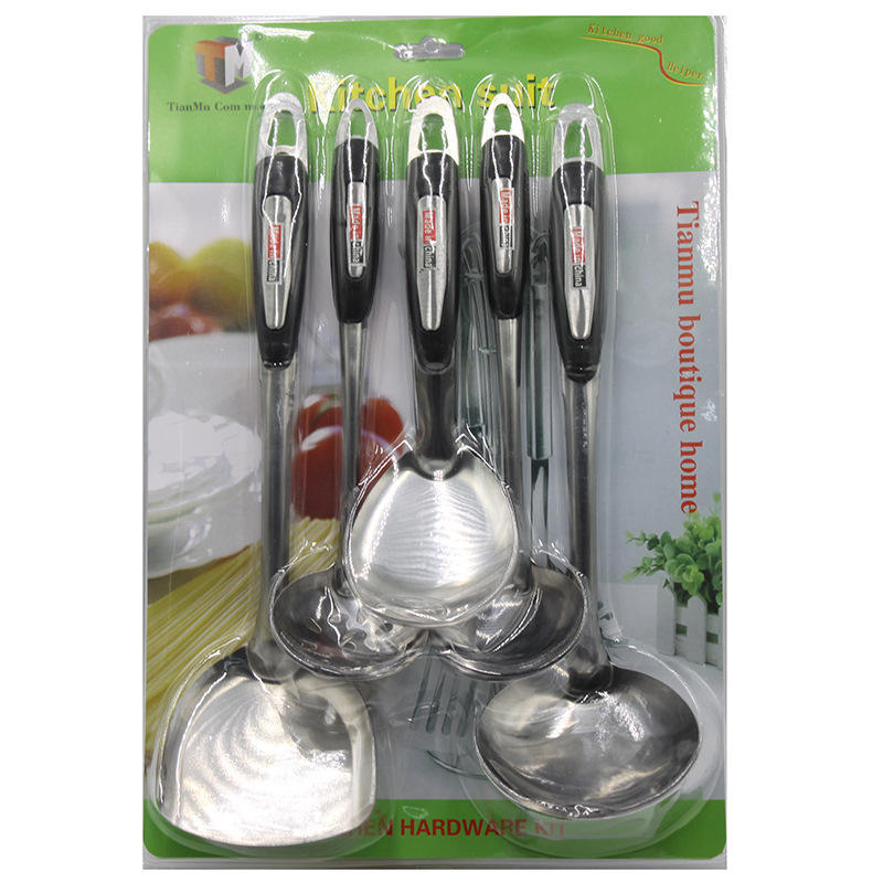 Stainless Steel Cooking Utensil Set - Spoon & Spatula with Handles (Oven-Safe)