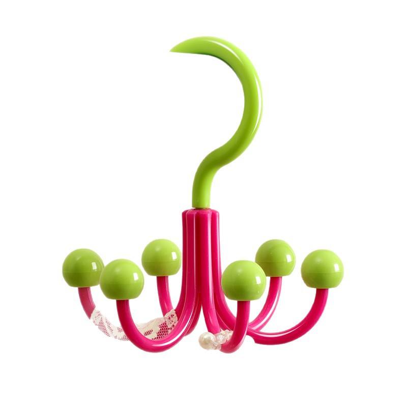 6-Claw Rotating Hook Rack - Creative PP Wall-Mounted Organizer for Dorm & Home