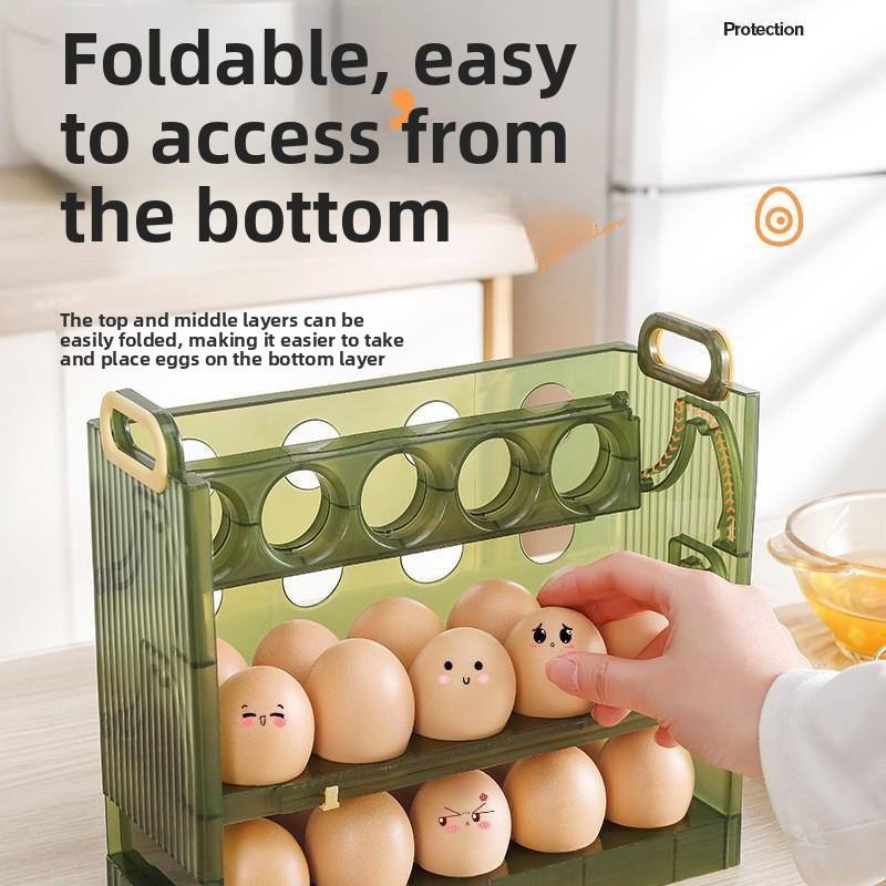 Flip-Top Egg Storage Box - 20-Grid PP Fridge Door Egg Holder (25.5 x 10 x 17 cm)