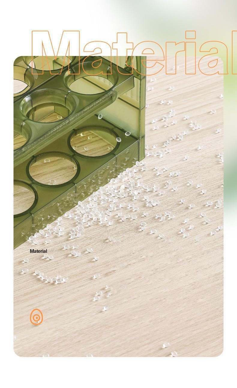Flip-Top Egg Storage Box - 20-Grid PP Fridge Door Egg Holder (25.5 x 10 x 17 cm)